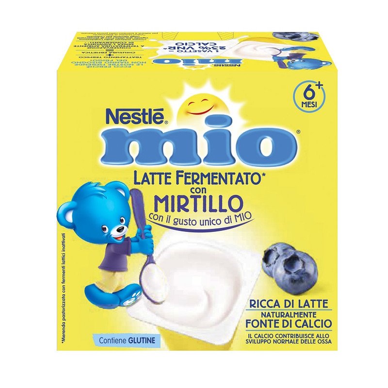 NESTLÉ MIO Fermented Milk Snack Blueberry, 4 Jars of 100 g (400 g)