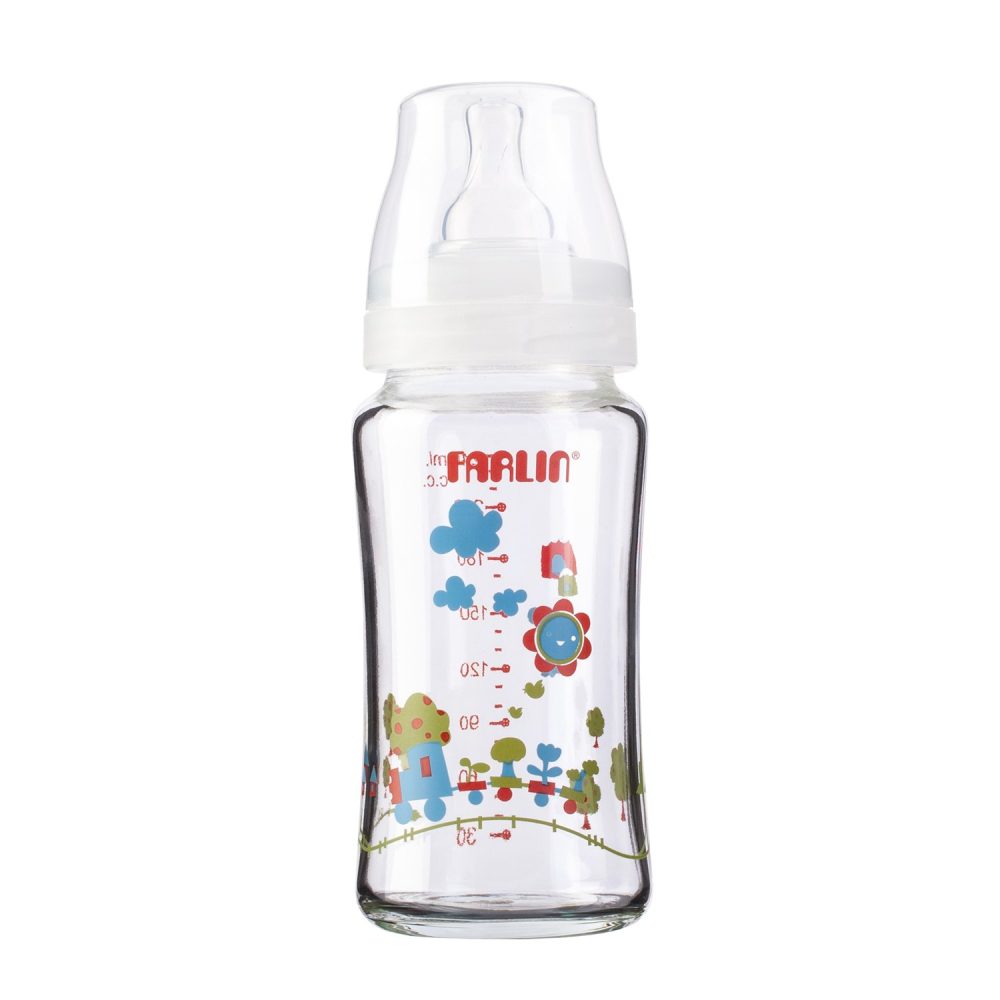 Farlin WIDE NECK HEAT RESISTANT GLASS FEEDER 240ML (Abb-B001-24)
