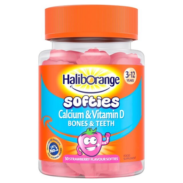 Haliborange Kid's Softies Calcium & Vitamin D Strawberry Gummies 3-12yrs 30 per pack