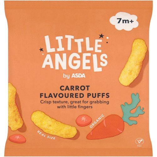 LITTLE ANGELS by ASDA Organic Carrot Flavour Puffs 7+ Months 20G