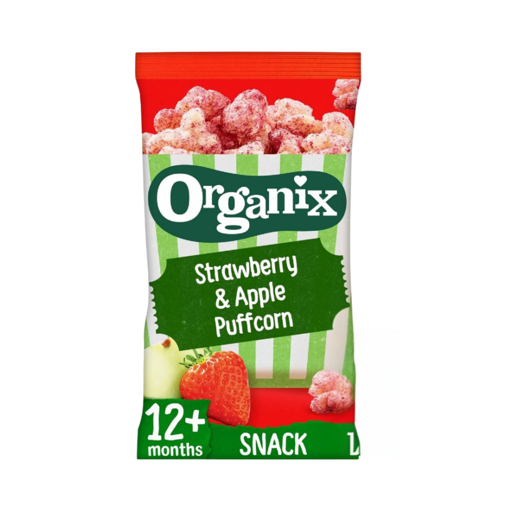 Organix Strawberry Puffcorn Toddler Snacks Multipack 12 months+ 10g
