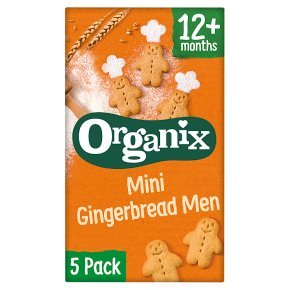 Organix Mini Gingerbread Men Organic Toddler Snack Biscuits 135g