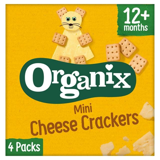 Organix Mini Organic Cheese Crackers Toddler Snack Multipack 4x25g