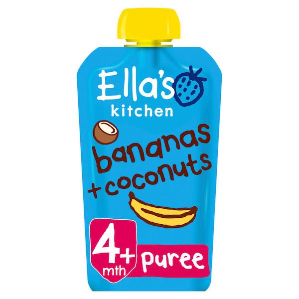 Ella's Kitchen Bananas & Coconuts Organic Puree Pouch, 4 mths+ 120g