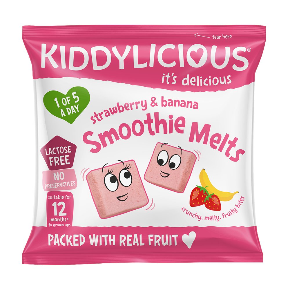 Kiddylicious Strawberry & Banana Smoothie Melts Snack 12 Months+ 6g