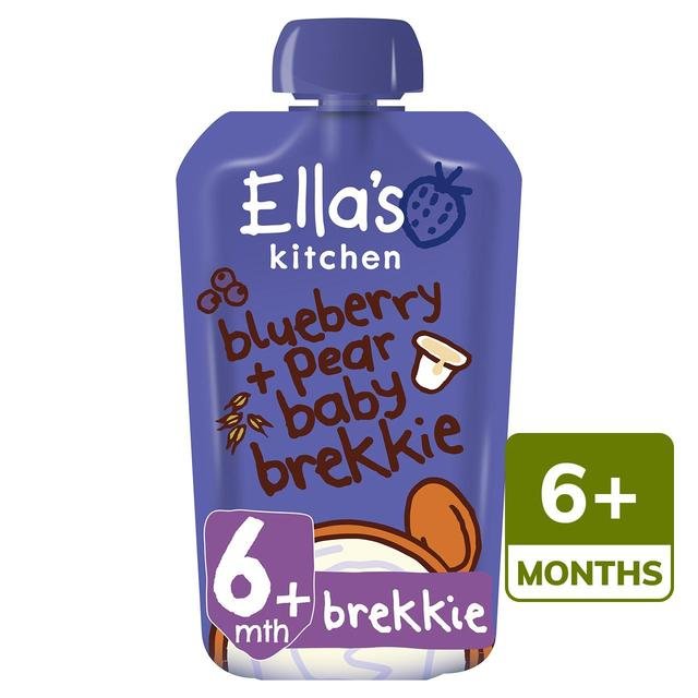 Ella's Kitchen Blueberry & Pear Organic Baby Brekkie Pouch, 6 mths+ 100g