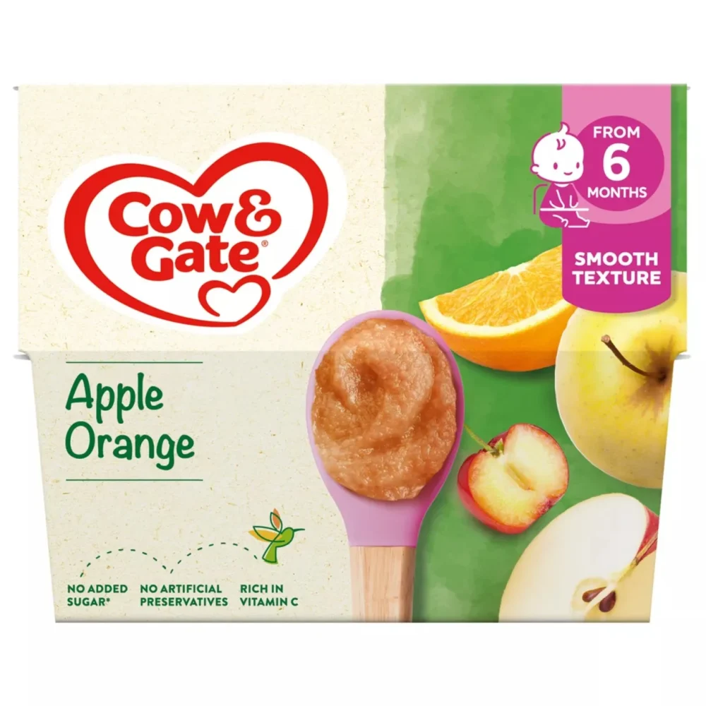 Cow & Gate Apple Orange & Acerola Baby Food Fruit Pot , 6+ Months, 4x100g