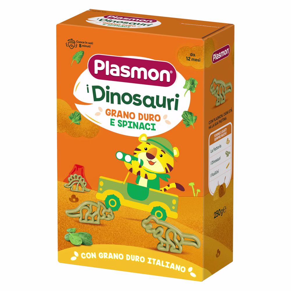 Plasmon Wheat and Spinach Pasta The Dinosaurs from 12 months - 250g