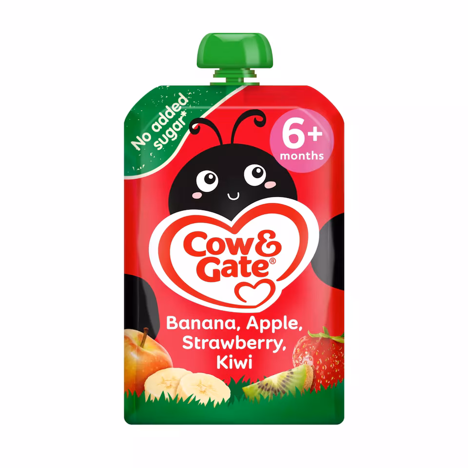 Cow & Gate Pouches Banana Apple Strawberry Kiwi 100g