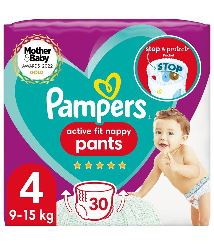 Pampers Active Fit Nappy Pants Size 4 30 pcs