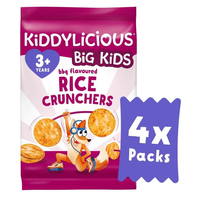 Kiddylicious BBQ Flavoured Rice Crunchers Kids Snacks 4 x 15g