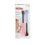Nuby 2 in 1 Silicone and Stainless Steel Dual Ended Feeding Spoons for Baby - Image 2