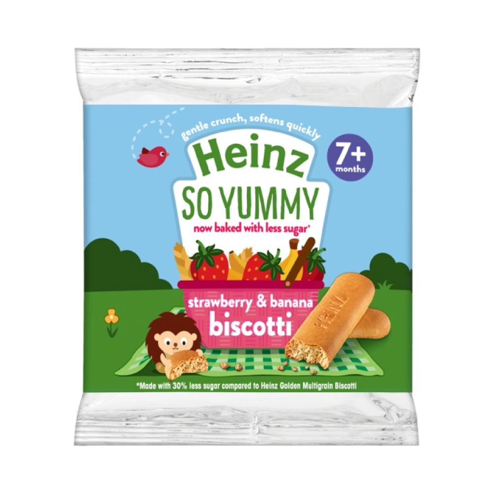 Heinz So Yummy Strawberry & Banana Biscotti 7m+ (60g)