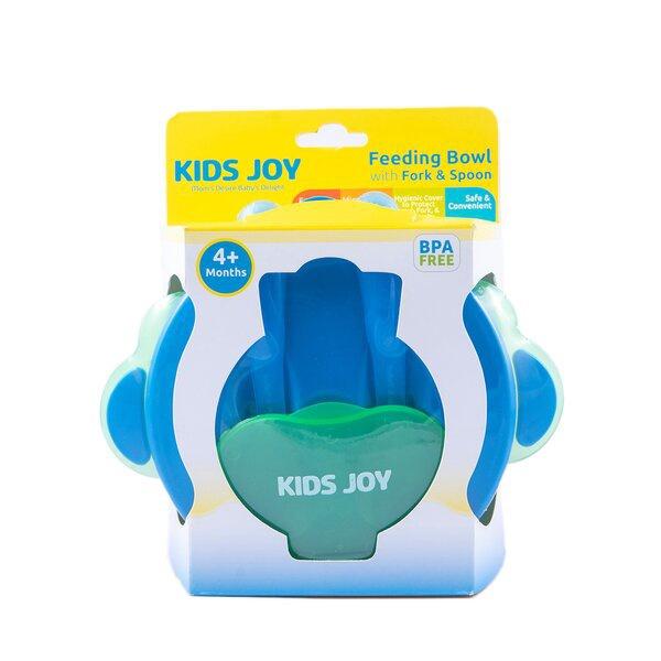 Kids Joy Large Bowl With Fork & Spoon-BLUE