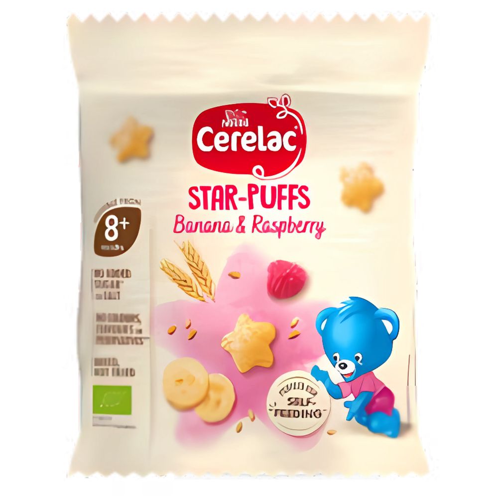 Nestle Cerelac Star Puffs Banana & Raspberry Snack (8+ Months)