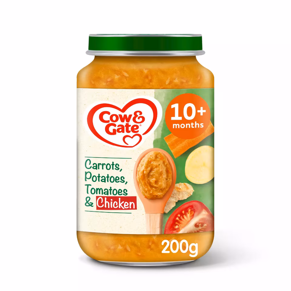 Cow & Gate Carrot Chicken Tomato & Potato Baby Food Meal Jar 10+ Months 200g