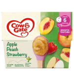 Cow & Gate Apple Peach & Strawberry Baby Food Fruit Pot 6+ Months 4x100g