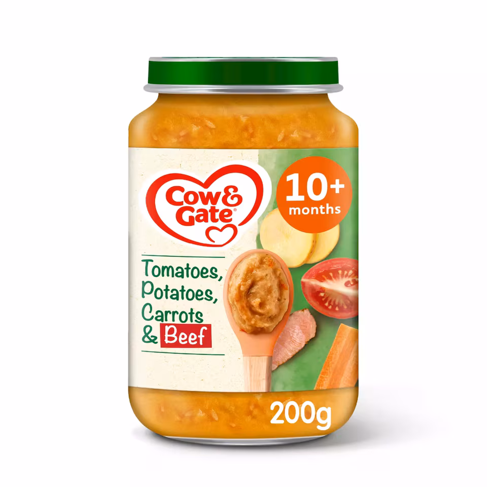 Cow & Gate Carrot Beef Tomato & Potato Baby Food Meal Jar 10+ Months 200g