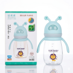 2 IN 1 Milk Bottle With Straw and Teat - BLUE