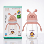 2 IN 1 Milk Bottle With Straw and Teat - PINK