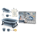 POPYPAPA Foldable Baby Bath Tub Set, 8-in-1 with Temperature Display, Multicolour (GREY) CB91