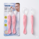 Baby spoon with silicone head 2 pack - PINK