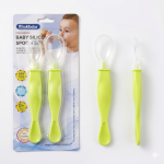 Baby spoon with silicone head 2 pack - GREEN