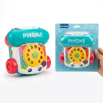 Interactive Colorful Pull-Along Telephone Toy With Wheels