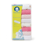 Gerber 8 pack wash cloths - GIRL DESIGN