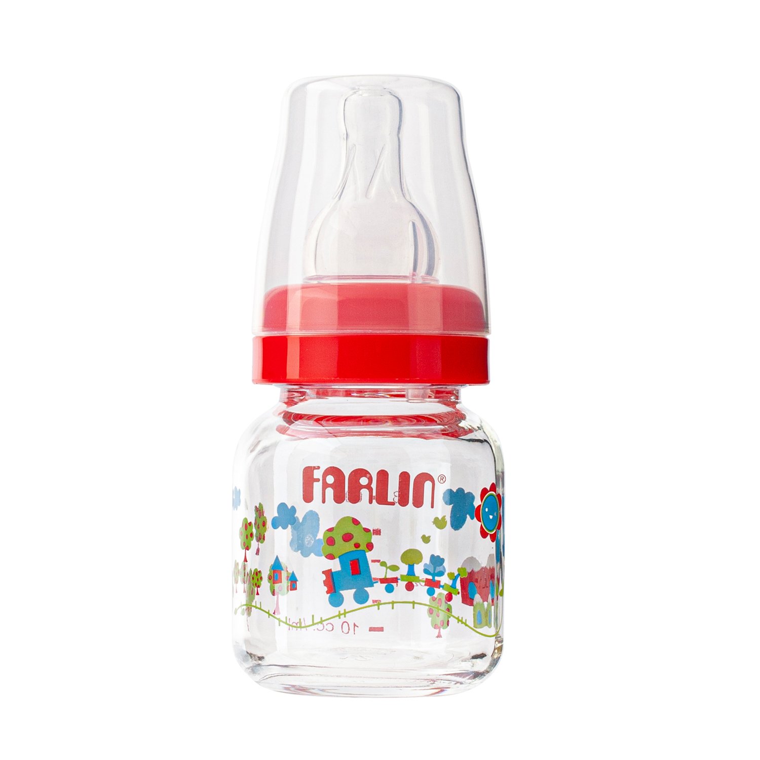2026/05/1000110924.jpg FARLIN GLASS FEEDING BOTTLE 2OZ 60CC - RED - Image 1