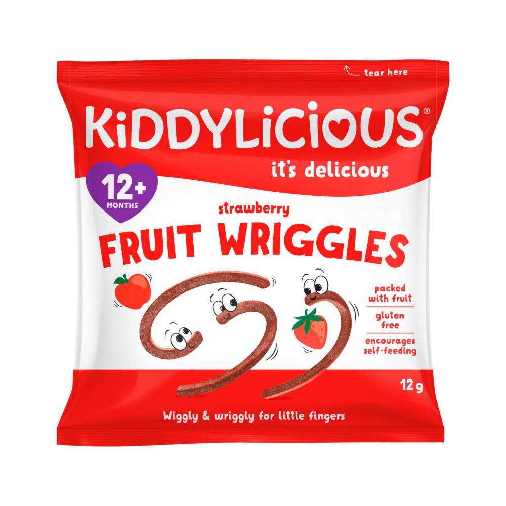 Kiddylicious Strawberry Fruit Wriggles 12+ Months | 12g