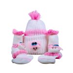 Kids Joy Wool 3 Pieces Set (Cap, Socks and Mittens) - PINK
