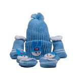 Kids Joy Wool 3 Pieces Set (Cap, Socks and Mittens) - BLUE