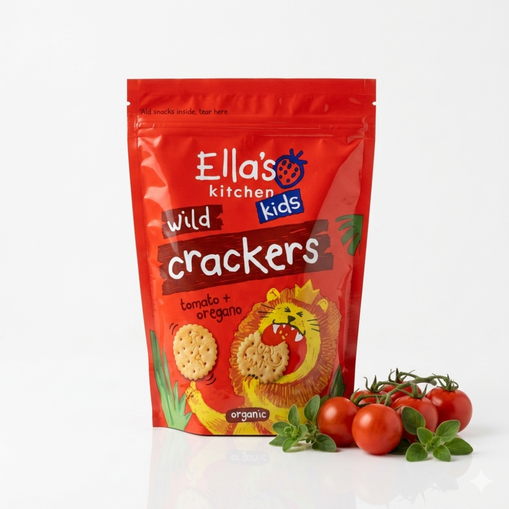 Ella's Kitchen Wild Kids Crackers - Tomato & Oregano 18m+ 100g